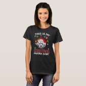 Dit is mijn kerstpyjama Lhasa Apso rode ruit T-shirt (Voorkant volledig)