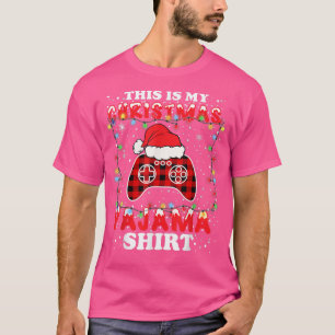 Dit is mijn kerstpyjama Santa Hat Gamer video T-shirt