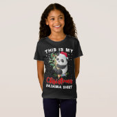 Dit is mijn kerstpyjama Schattige panda kerstmuts T-shirt (Voorkant volledig)