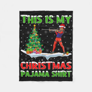Dit is mijn kerstpyjama-Shirt Biathlon Christm Fleece Deken