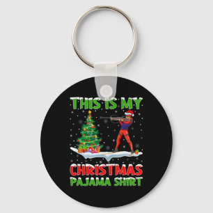 Dit is mijn kerstpyjama-Shirt Biathlon Christm Sleutelhanger