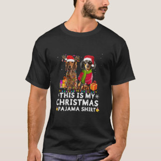 Dit is mijn kerstpyjama Shirt Dachshund Santa