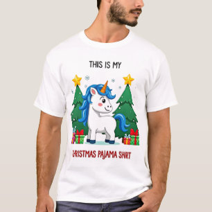 Dit is mijn kerstpyjama-shirt eenhoorn Kerst PJs T-shirt
