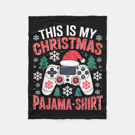Dit is mijn kerstpyjama-shirt gaming Kerstmis mann Fleece Deken (Voorkant)