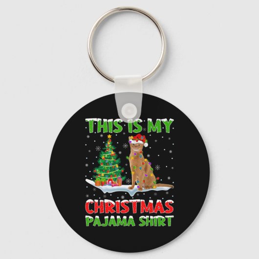 Dit is mijn kerstpyjama-shirt Kerstmis  Sleutelhanger (Voorkant)