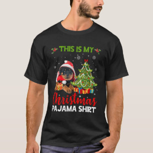 Dit is mijn kerstpyjama-Shirt Rottweiler Santa T-shirt