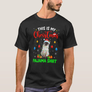 Dit is mijn kerstpyjama Siamese kat Kerstboom T-shirt