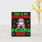 Dit Is Mijn Kerstpyjama Sinterklaas Videospel Kaart (Gele Bloem)