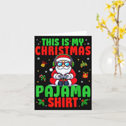 Dit Is Mijn Kerstpyjama Sinterklaas Videospel Kaart (Gele Bloem)