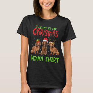 Dit is mijn kerstpyjama teckel cadeau Santa X T-shirt