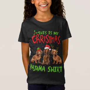 Dit is mijn kerstpyjama teckel cadeau Santa X T-shirt