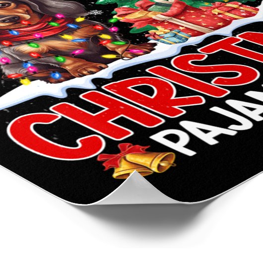 Dit is mijn kerstpyjama teckel Hondenliefhebbers X Poster (Hoek)