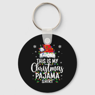 Dit is mijn kerstpyjama verlichting mannen vrouwen sleutelhanger