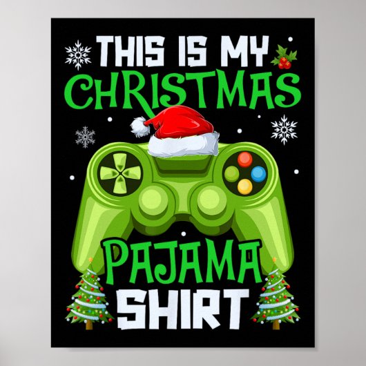Dit is mijn kerstpyjama videospel gamer mannen B Poster (Voorkant)