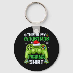 Dit is mijn kerstpyjama videospel gamer mannen B Sleutelhanger