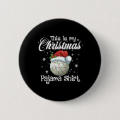 Dit is mijn kerstpyjama-volleybalfamilie ronde button 5,7 cm (Voorkant)