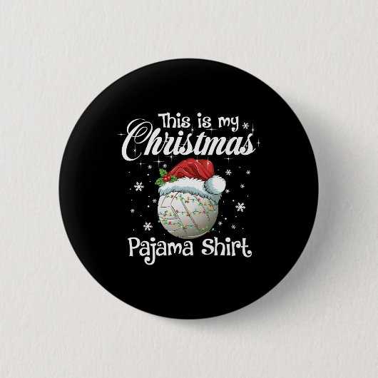 Dit is mijn kerstpyjama-volleybalfamilie ronde button 5,7 cm (Voorkant)