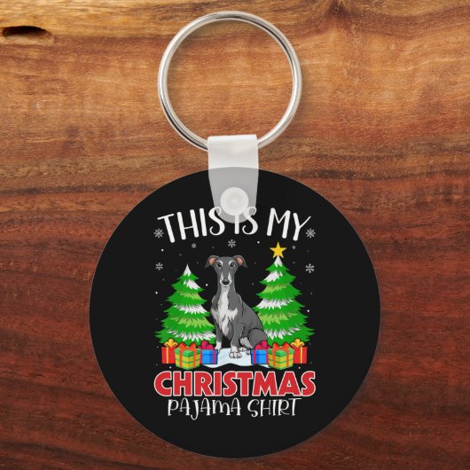 Dit is mijn kerstpyjama windhond Xmas PJS Sleutelhanger (Voorkant)