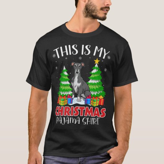 Dit is mijn kerstpyjama windhond Xmas PJS T-shirt (Voorkant)