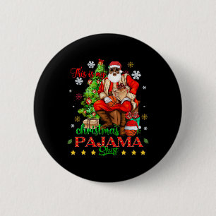 Dit is mijn kerstpyjama zwart Afro-Amerikaans Ronde Button 5,7 Cm