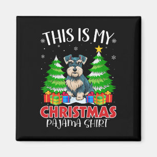 Dit is mijn kerstpyjamaminiatuur die Schnauzer doe Magneet