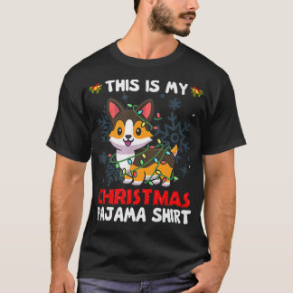 Dit is mijn kerstpyjamatricolor Corgi Pjs-programm T-shirt