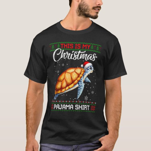Dit is mijn kerstschildpad Santa Ugly Xmas T-shirt (Voorkant)