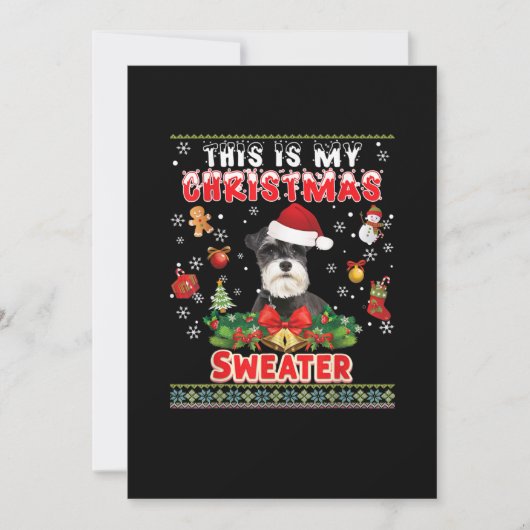 Dit is mijn kerstSweater Schnauzer Dog. Aankondiging (Voorkant)