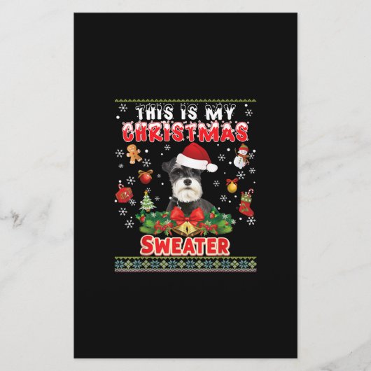Dit is mijn kerstSweater Schnauzer Dog. Briefpapier (Voorkant)