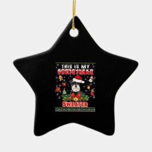 Dit is mijn kerstSweater Schnauzer Dog. Keramisch Ornament
