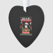 Dit is mijn kerstSweater Schnauzer Dog. Ornament (voorkant)