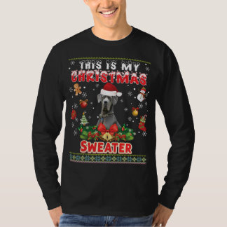 Dit is mijn kersttrui Grote Deense Hond Lelijk M T-shirt