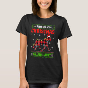 Dit Is Mijn Kerstverlichting Pyjama Kerstmis Paard T-shirt