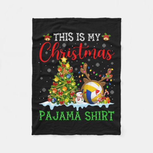 Dit is mijn kerstvolleybal pyjama Funny Xmas Fleece Deken (Voorkant)