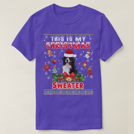 Dit is mijn kerstzuster Bernese Mountain Dog. T-shirt (Design voorkant)