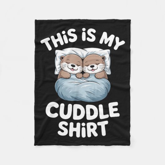 Dit Is Mijn Knuffelshirt Cute Otter Koppel Slapend Fleece Deken (Voorkant)