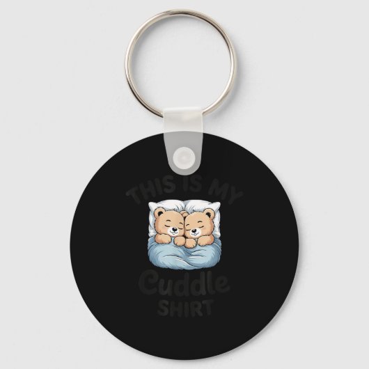 Dit Is Mijn Knuffelshirt Cute Teddybeer Koppel Sleutelhanger (Voorkant)