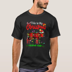 Dit is mijn Koe met kerstmis, Pajama Buffalo Plai T-shirt