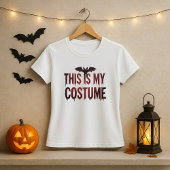 Dit is mijn kostuum druipende enge tekst Halloween T-shirt