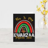 Dit Is Mijn Kwanzaa Pyjamashirt Kinara Principes Kaart (Gele Bloem)