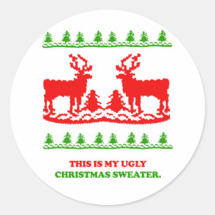 Dit is mijn lelijke kerstkeuter ronde sticker