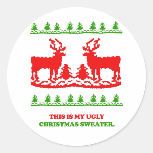Dit is mijn lelijke kerstkeuter ronde sticker (Voorkant)