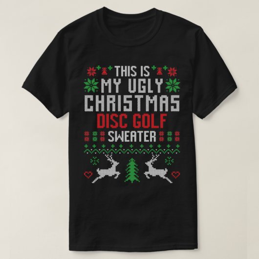 Dit is mijn lelijke kerstschijf Golf Sweater Disk T-shirt (Design voorkant)