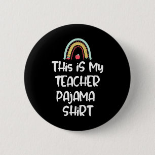 Dit Is Mijn Leraar Pyjama Shirt, Grappige Leraar L Ronde Button 5,7 Cm