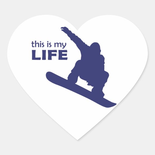 Dit is mijn leven (Snowboarding) Hart Sticker (Voorkant)