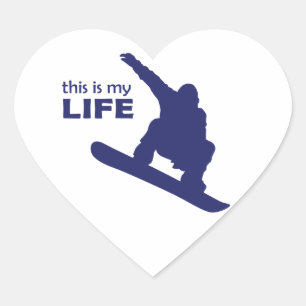 Dit is mijn leven (Snowboarding) Hart Sticker