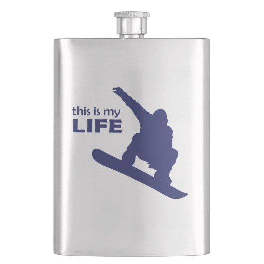 Dit is mijn leven (Snowboarding) Heupfles (Voorkant)