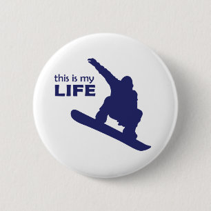 Dit is mijn leven (Snowboarding) Ronde Button 5,7 Cm