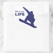 Dit is mijn leven (Snowboarding) Vierkante Sticker (Tas)