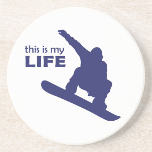 Dit is mijn leven (Snowboarding) Zandsteen Onderzetter